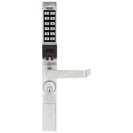 ALARM LOCK Pushbutton Exit Trim, with Prox Reader, 2000 Users, 40,000 Event Audit Trail, Straight Lever, Chrome PDL1300ET/26D